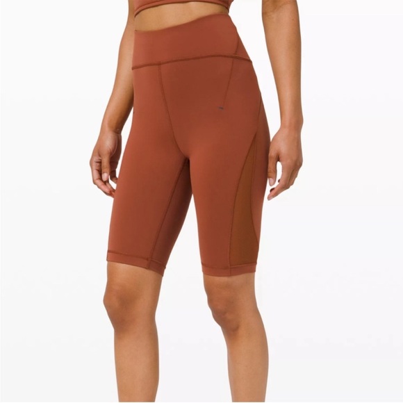 Lululemon Everlux and Mesh High-Rise Short 10" Dark Terracotta - Picture 1 of 8